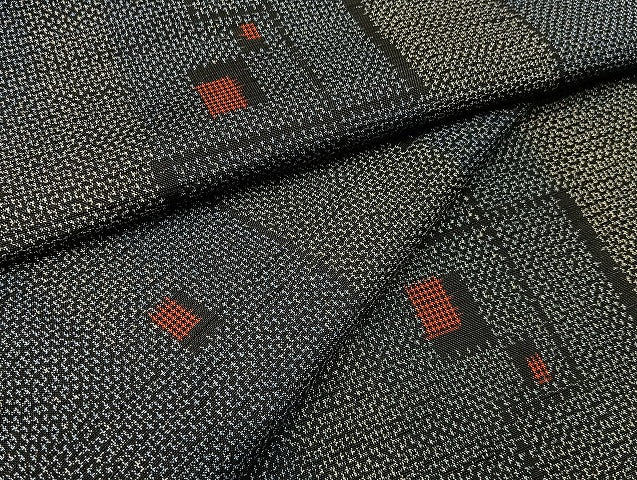平和屋着物■上質な紬 幾何学文様 正絹 逸品 BAAY8433hj