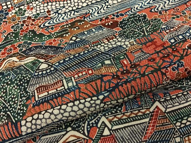 平和屋着物■上質な小紋 型染め 御所解文 鬼しぼ縮緬 正絹 逸品 BAAY8443hj
