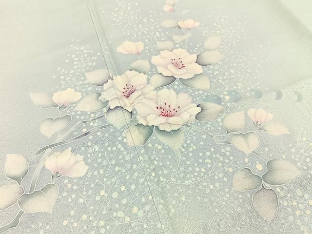 平和屋着物■訪問着 枝花文 暈し染め ラインストーン やまと誂製 正絹 逸品 BAAY8459hj