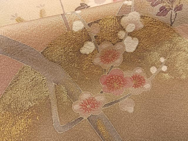 平和屋着物■訪問着 群鶴遠山花文 暈し染め 金彩 正絹 逸品 BAAY8461hj