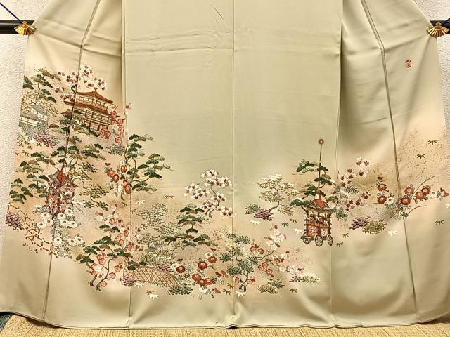 平和屋着物■豪華色留袖 作家物 寿光織 祇園祭 金糸 正絹 逸品 BAAY8463hj