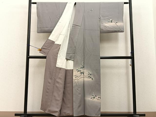 平和屋着物■訪問着 友禅 枝花文 暈し染め 正絹 逸品 BAAY8469hj