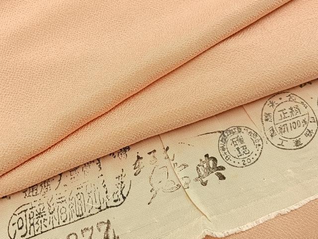 平和屋着物●上質な色無地 雄黄色 鬼しぼ縮緬 反端付き 正絹 逸品 BAAY8471hj