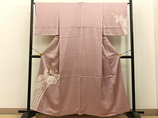 平和屋着物■訪問着 絞り 駒刺繍 立波花文 金彩 正絹 逸品 BAAY8473hj