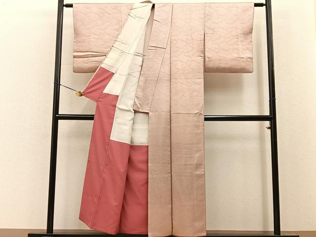 平和屋着物■上質な小紋 立波文 金通し地 正絹 逸品 BAAY8474hj