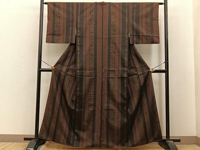 平和屋着物■本場染大島紬 吉祥花間道 正絹 逸品 BAAY8484hj