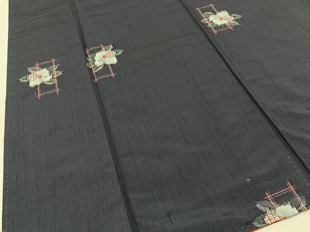 平和屋着物■上質な紬 椿 正絹 逸品 未使用 BAAY8490hj