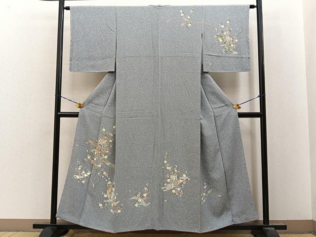 平和屋着物●訪問着 御所車花絵巻文 金彩 大丸扱い 正絹 逸品 未使用 BAAY8494hj