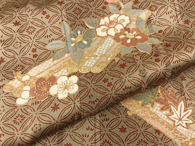 平和屋着物■訪問着 花筏文 暈し染め 金彩 正絹 逸品 BAAY8495hj