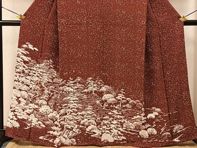 平和屋着物■訪問着 流水風景文 正絹 逸品 BAAY8499hj