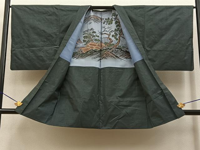 平和屋着物■男性 本場大島紬 アンサンブル 100亀甲 総詰め 正絹 逸品 BAAY8524hj