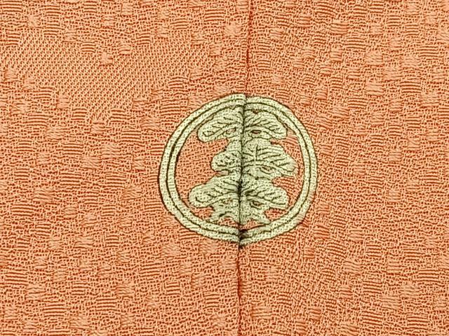 平和屋着物■上質な色無地 吉祥地紋 赤香色 正絹 逸品 未使用 BAAY8528hj