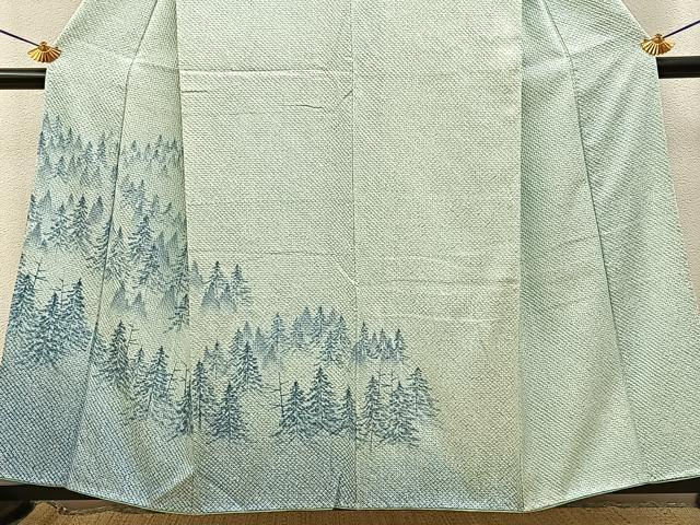平和屋着物●訪問着 総絞り 樹林文 正絹 逸品 BAAY8532hj