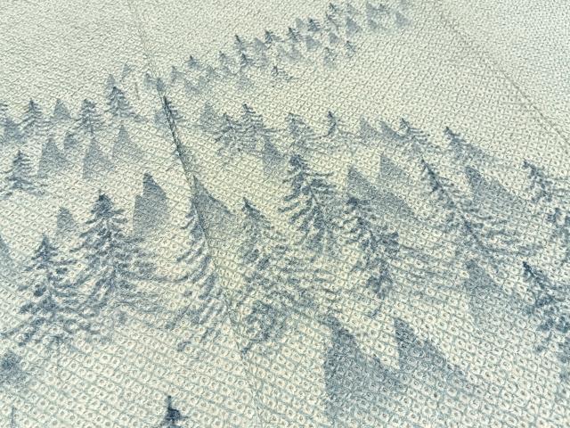 平和屋着物●訪問着 総絞り 樹林文 正絹 逸品 BAAY8532hj