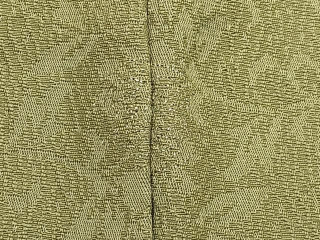 平和屋着物■上質な色無地 花唐草地紋 抹茶色 正絹 逸品 BAAY8543hj