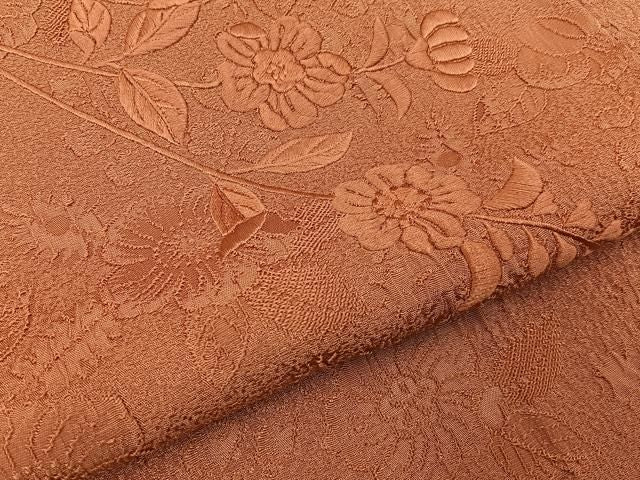 平和屋着物●無地絵羽訪問着 辻が花 総刺繍 肉桂色 正絹 逸品 BAAY8578hj