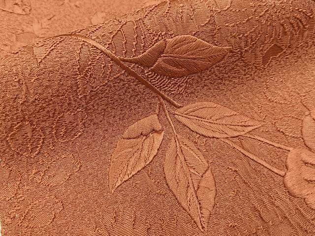 平和屋着物●無地絵羽訪問着 辻が花 総刺繍 肉桂色 正絹 逸品 BAAY8578hj