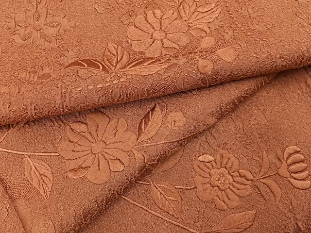 平和屋着物●無地絵羽訪問着 辻が花 総刺繍 肉桂色 正絹 逸品 BAAY8578hj