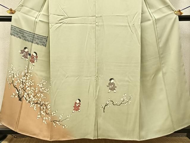平和屋着物●訪問着 友禅 童子遊び 暈し染め 正絹 逸品 未使用 BAAY8580hj