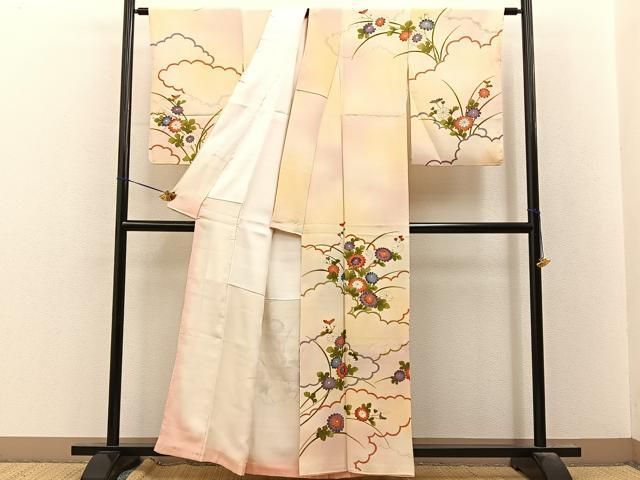 平和屋着物■訪問着 雲重ね菊文 暈し染め 金彩 正絹 逸品 BAAY8582hj