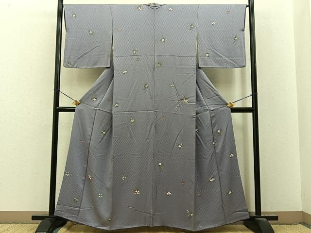 平和屋着物■上質な小紋 飾花文 金彩 正絹 逸品 BAAY8594hj