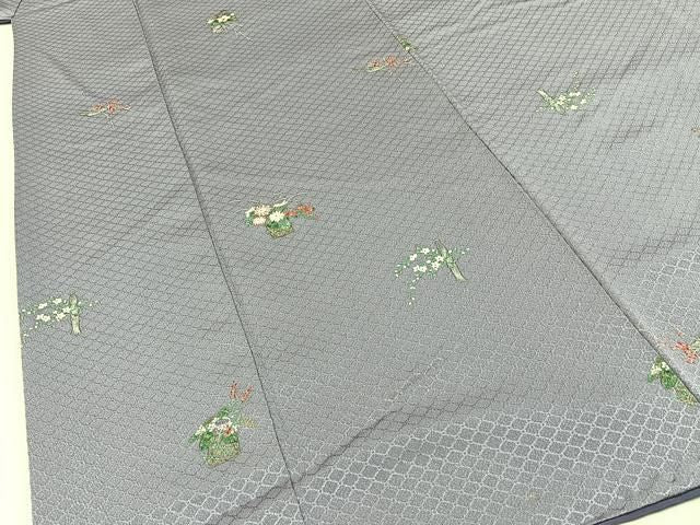 平和屋着物■上質な小紋 飾花文 金彩 正絹 逸品 BAAY8594hj