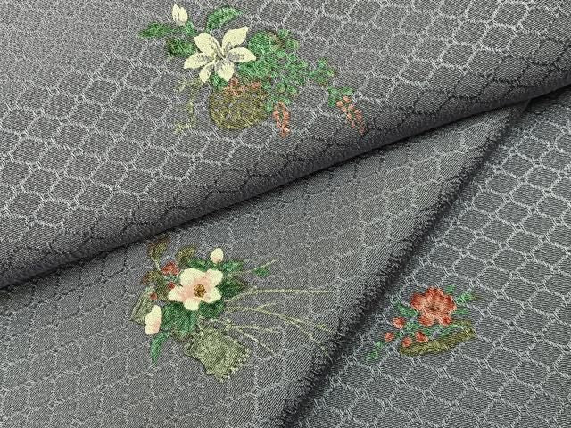 平和屋着物■上質な小紋 飾花文 金彩 正絹 逸品 BAAY8594hj