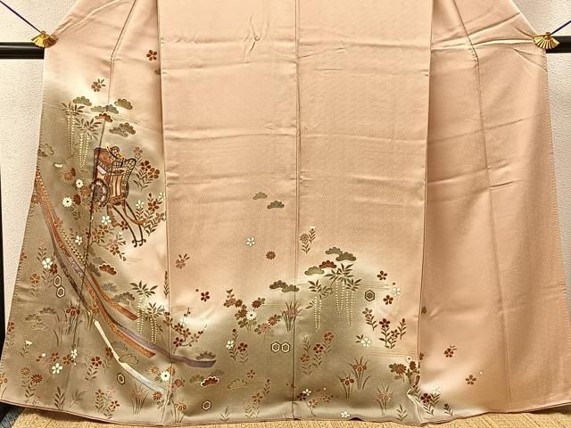 平和屋着物■訪問着 御所車草花文 暈し染め 金彩 正絹 逸品 BAAY8603hj