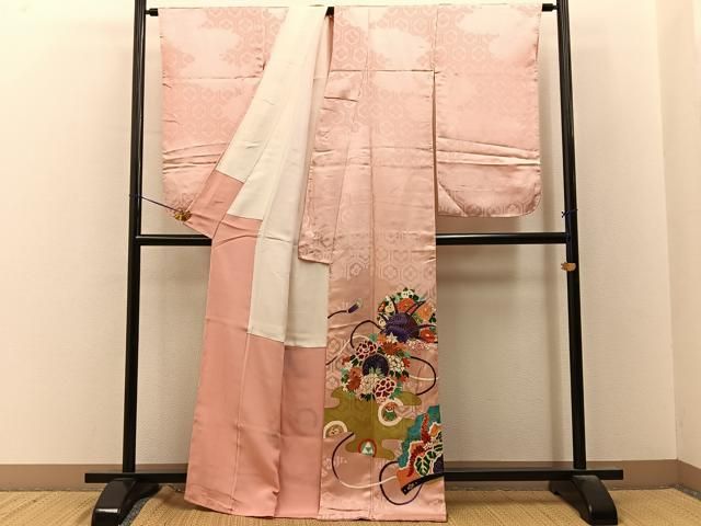 平和屋着物■豪華色留袖 鼓花文 金彩 正絹 逸品 BAAY8618hj