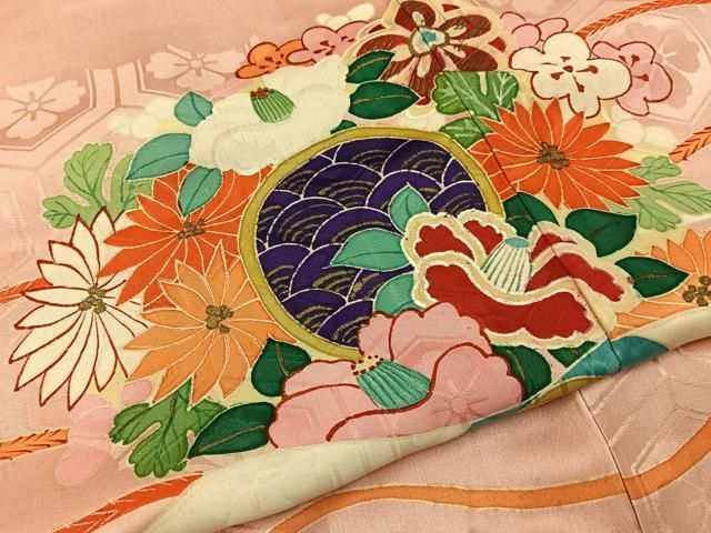 平和屋着物■豪華色留袖 鼓花文 金彩 正絹 逸品 BAAY8618hj