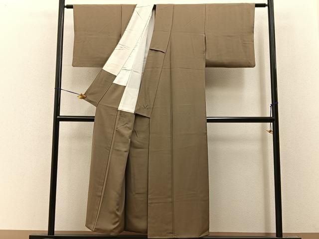 平和屋着物■上質な色無地 朽葉色 正絹 逸品 BAAY8623hj