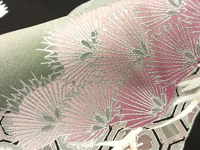 平和屋着物■豪華黒留袖 刺繍 松竹梅 尾長鶏 銀彩 正絹 逸品 BAAY8638hj