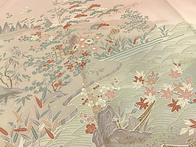平和屋着物■訪問着 御所解文 暈し染め 金銀彩 正絹 逸品 BAAY8670hj