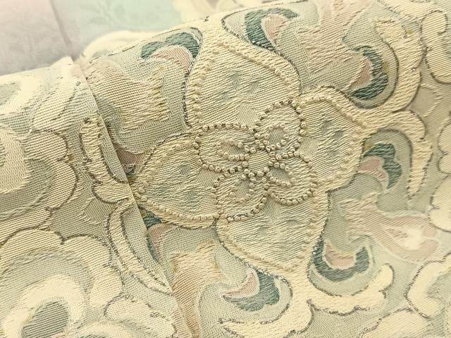 平和屋着物■中国三大刺繍 相良刺繍 訪問着 正倉院花文 暈し染め 銀彩 正絹 逸品 BAAY8676hj