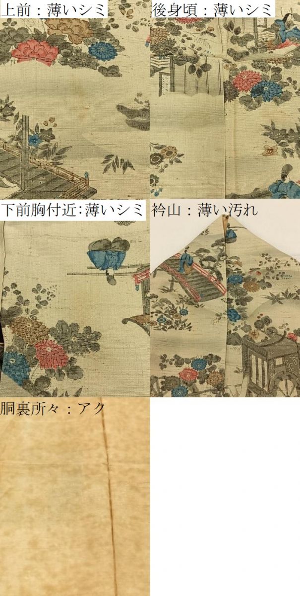 平和屋着物■上質な小紋 紬地 手描き 平安人物文 正絹 逸品 BAAY8677hj