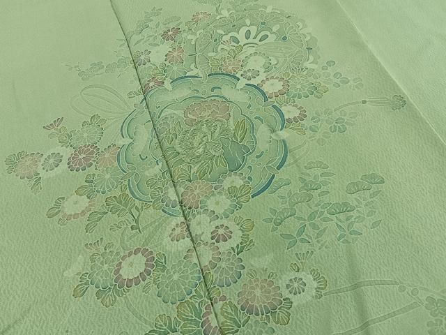 平和屋着物■訪問着 刺繍 鏡裏花文 正絹 逸品 BAAY8687hj