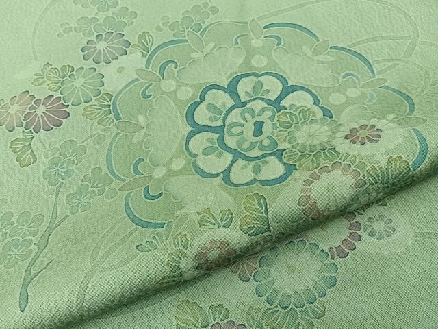 平和屋着物■訪問着 刺繍 鏡裏花文 正絹 逸品 BAAY8687hj