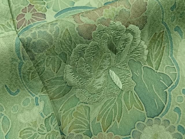 平和屋着物■訪問着 刺繍 鏡裏花文 正絹 逸品 BAAY8687hj