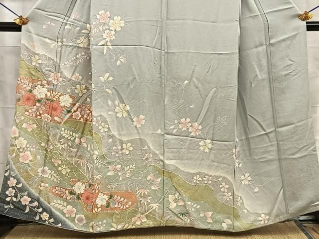 平和屋着物●訪問着 辻が花 暈し染め 金彩 正絹 逸品 BAAY8713hj