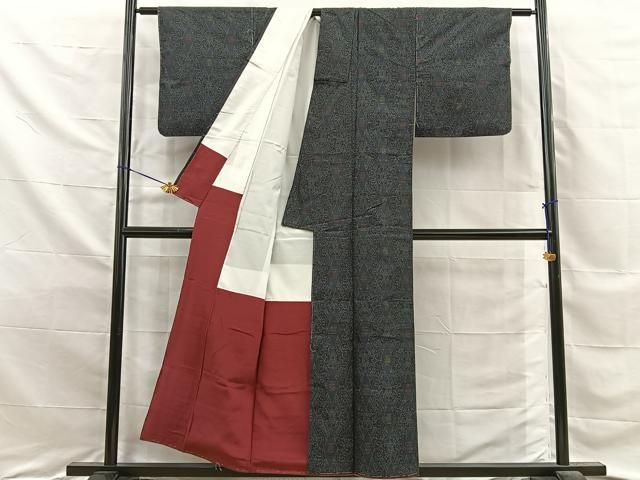 平和屋着物■本場大島紬 菱吉祥文 正絹 逸品 未使用 BAAY8717hj