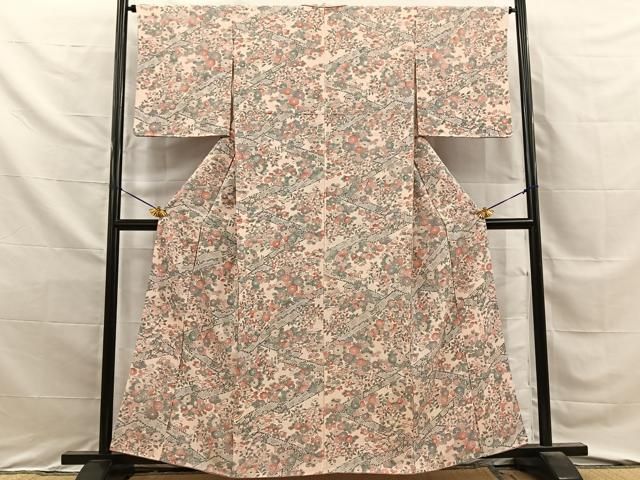 平和屋着物■上質な小紋 作家物 本泥染 板橋秋草文 正絹 逸品 未使用 BAAY8720hj