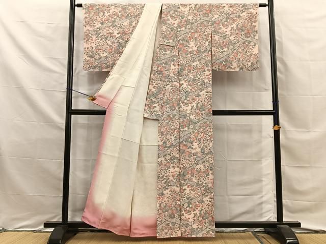 平和屋着物■上質な小紋 作家物 本泥染 板橋秋草文 正絹 逸品 未使用 BAAY8720hj