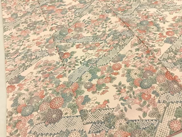 平和屋着物■上質な小紋 作家物 本泥染 板橋秋草文 正絹 逸品 未使用 BAAY8720hj