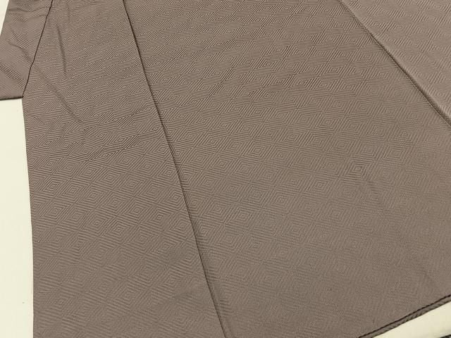 平和屋着物■男性 色紋付 入子菱地紋 胡桃染色 正絹 逸品 BAAY8731hj