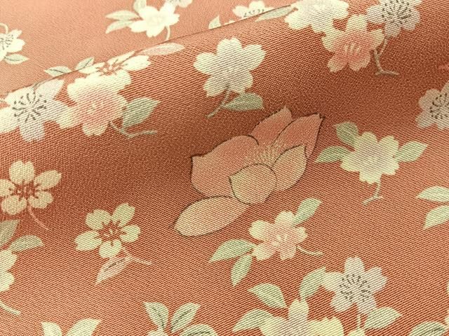 平和屋着物■上質な小紋 舞花文 反端付き 正絹 逸品 未使用 BAAY8737hj