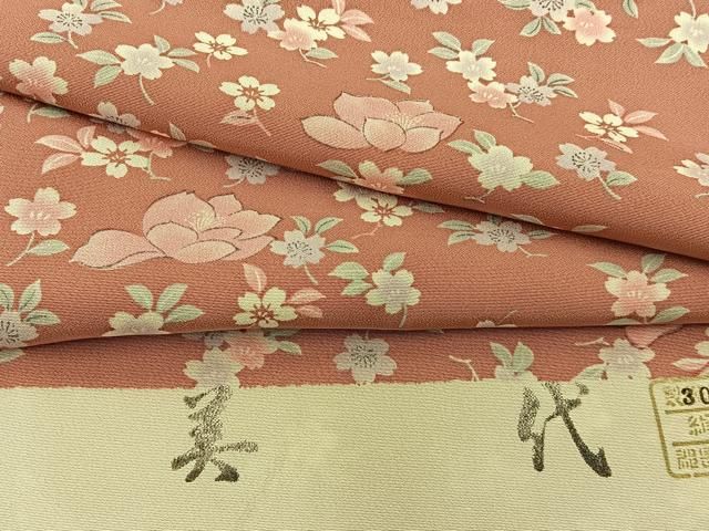 平和屋着物■上質な小紋 舞花文 反端付き 正絹 逸品 未使用 BAAY8737hj