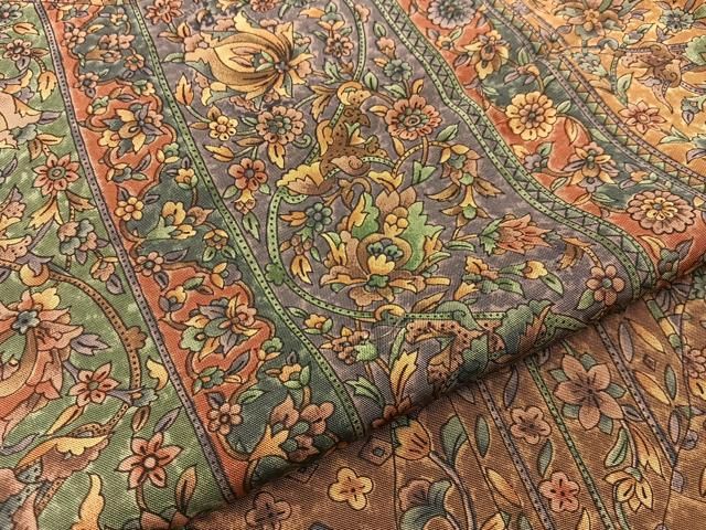 平和屋着物■上質な小紋 紬地 王宮更紗 反端付き 正絹 逸品 BAAY8738hj