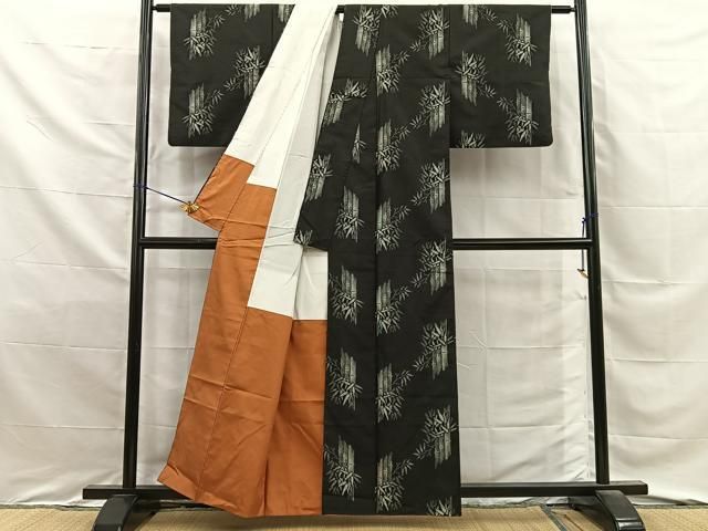 平和屋着物■本場村山大島紬 笹竹文 正絹 逸品 BAAY8759hj