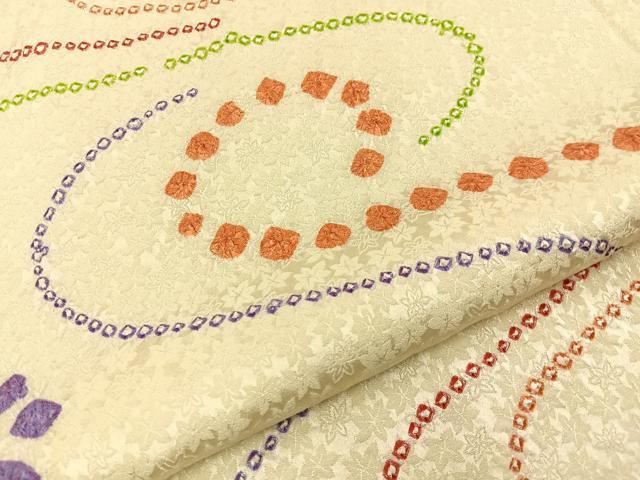 平和屋着物■上質な小紋 総絞り 流水花文 正絹 逸品 BAAY8783hj