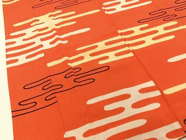平和屋着物■長襦袢 袷 エ霞文 正絹 逸品 BAAY8784hj